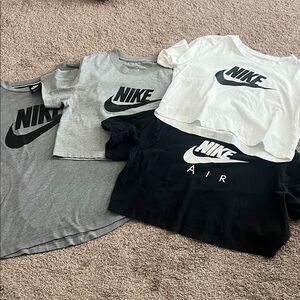 Nike Short Sleeve Logo Tees in Black, White, Gray